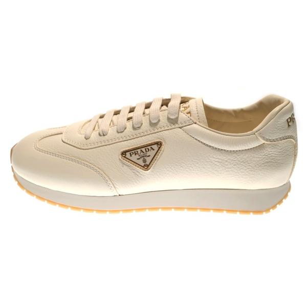PRADA（プラダ） メタルロゴプレート レザーローカットスニーカー