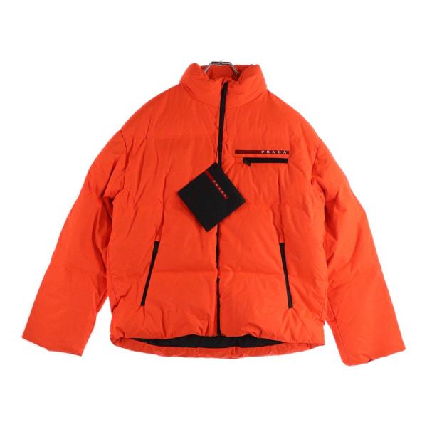 PRADA（プラダ） ラバーロゴ タウンカモ ナイロンフーデッドダウン