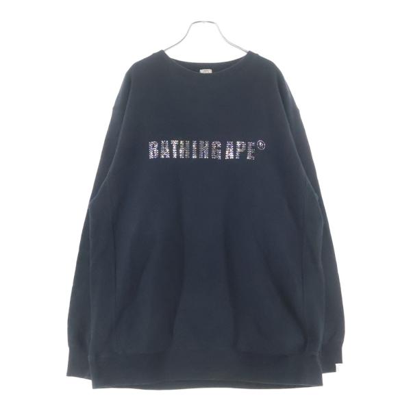 美品　bape スワロフスキー　スウェット　サイズＬ　ベイシングエイプ A BATHING APE（アベイシングエイプ） Swarovski Crystal Logo