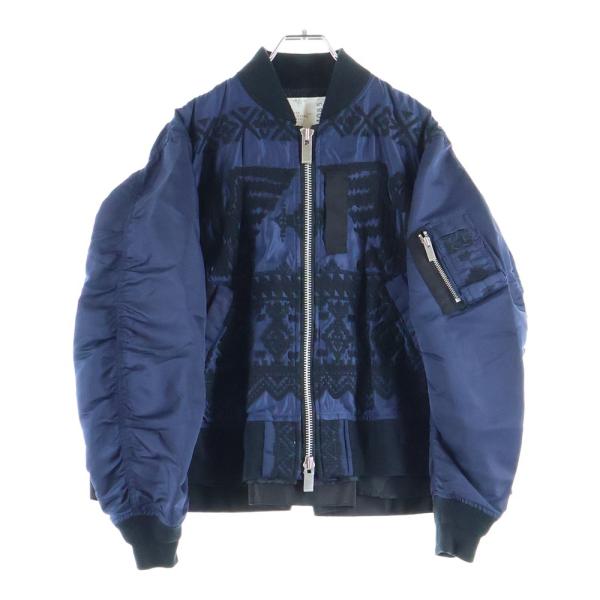 sacai（サカイ） 18SS 刺繍総柄 ジップアップ ジャケット ブラック