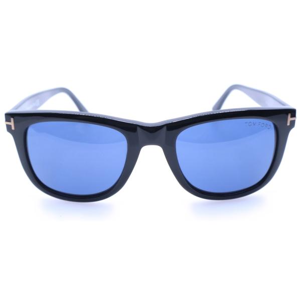 Leo TF336 01V トムフォード サングラス ウェリントン ブルー TOM FORD（トムフォード） Leo レオ ブラックフレーム ブルーレンズ