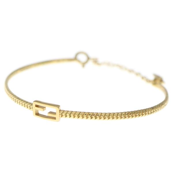 FENDI（フェンディ） FFロゴ バゲット チェーンブレスレット ゴールド