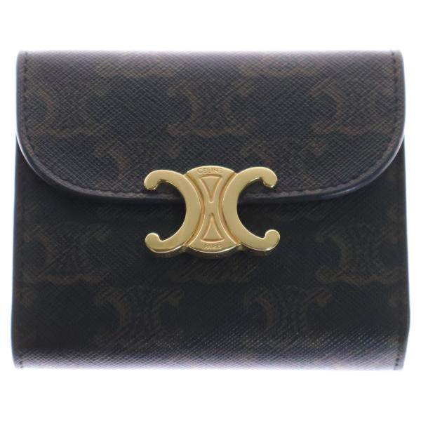 CELINE トリオンフ　財布　コンパクト CELINE】コンパクトウォレット トリオンフ 折りたたみ財布