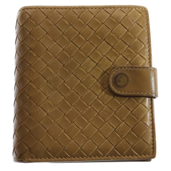 【美品】ボッテガヴェネタ イントレチャート 二つ折り財布 ブラウン 小銭入れ付き ボッテガヴェネタ BOTTEGA VENETA BOTTEGA VENETA 二つ折り財布 750252