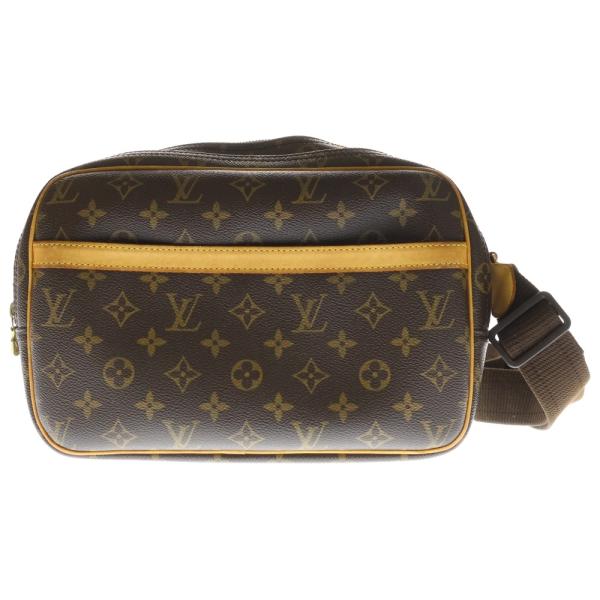 LOUIS VUITTON ルイヴィトン モノグラム リポーターPM ショルダーバッグ ブラウン レザー×PVC M45254 ゴールド金具 LOUIS VUITTON（ルイ・ヴィトン） モノグラム リポーターPM ショルダー