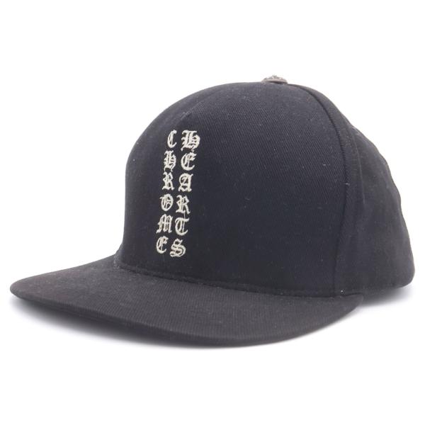 クロムハーツ　キャップ　ブラック　バーティカルロゴ　刺繍　ベースボール　デニム CHROME HEARTS（クロムハーツ） バーティカルロゴ デニム ベースボール