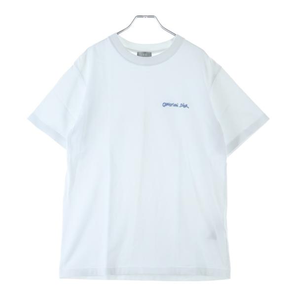 3*9様 S00304 DIOR 刺繍ワンポイントロゴ　Tシャツ　ホワイト DIOR ディオール エンブロイダリー ワンポイント Tシャツ ホワイト