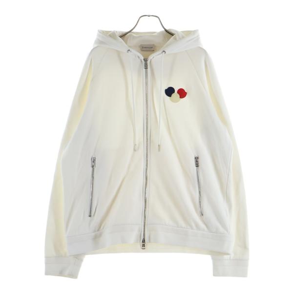 3199【QR確認済・美品】モンクレール トリコロール＆ワッペンロゴ パーカー MONCLER（モンクレール） 17AW トリコロール ワッペンロゴ ジップ