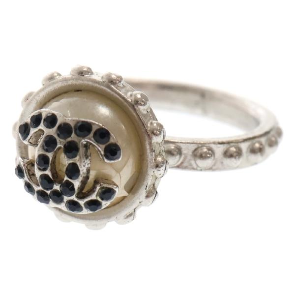 CHANEL（シャネル） ココマーク フェイクパールリング メタル シルバー