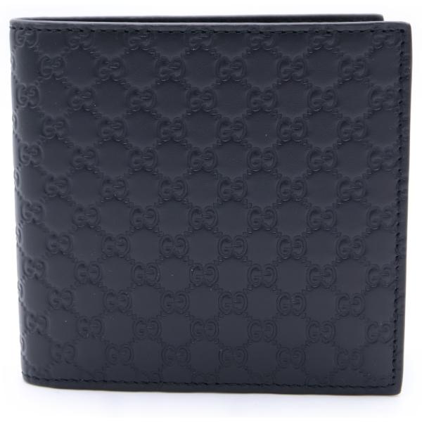 グッチ シマ ケース レザー ブラック コンパクトウォレット GUCCI（グッチ） グッチシマ 二つ折り財布 コンパクトウォレット