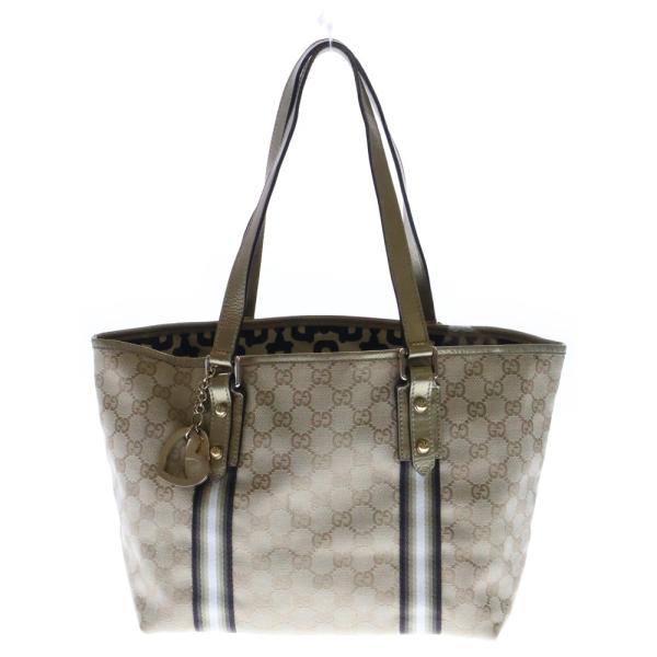 GUCCI（グッチ） GGキャンバス トートバッグ ベージュ×ゴールド 137396