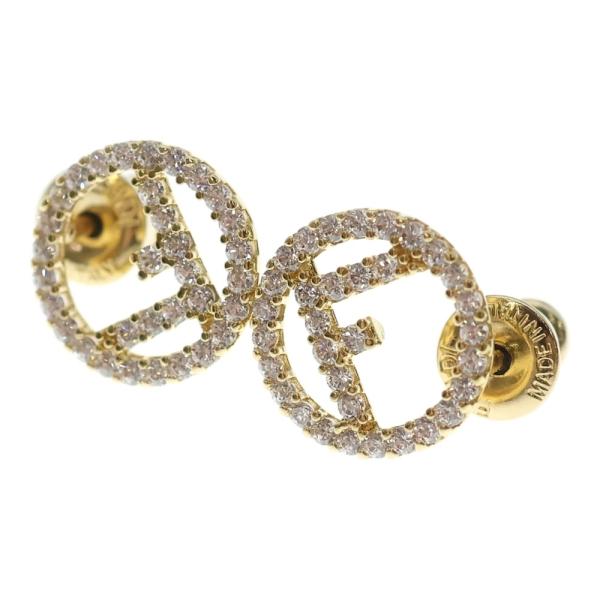 FENDI（フェンディ） エフイズ ロゴ×ラインストーン ピアス ビジュー