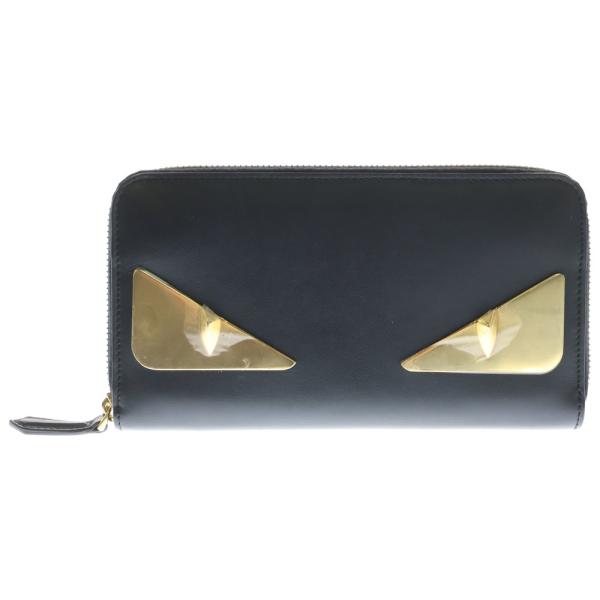 【極上美品】FENDI⭐フェンディ【モンスター】ブラック 長財布 ウォレット 黒 FENDI（フェンディ） モンスター ラウンドファスナー ウォレット