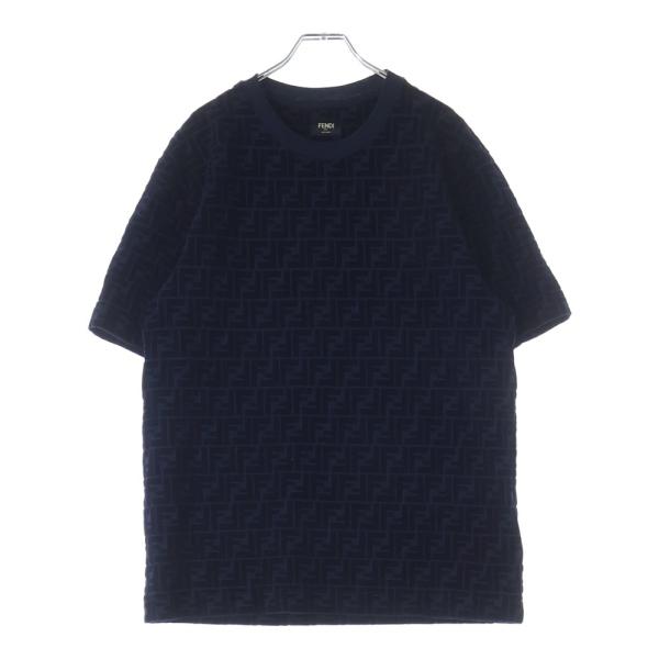 FENDI（フェンディ） ズッカ総柄 フロッキー クルーネック 半袖Tシャツ