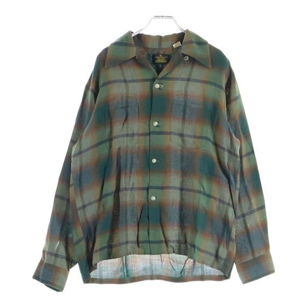 VINTAGE ヴィンテージ 70S SEARS THE MEN'S STORE RAYON OMBRE CHECK L