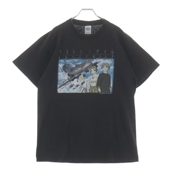 VINTAGE ヴィンテージ 00S LAST EXILE 2003 GONZO ラストエグザイル アニメ イラスト フロントプリント 半袖Tシャツ カットソー ブラック
