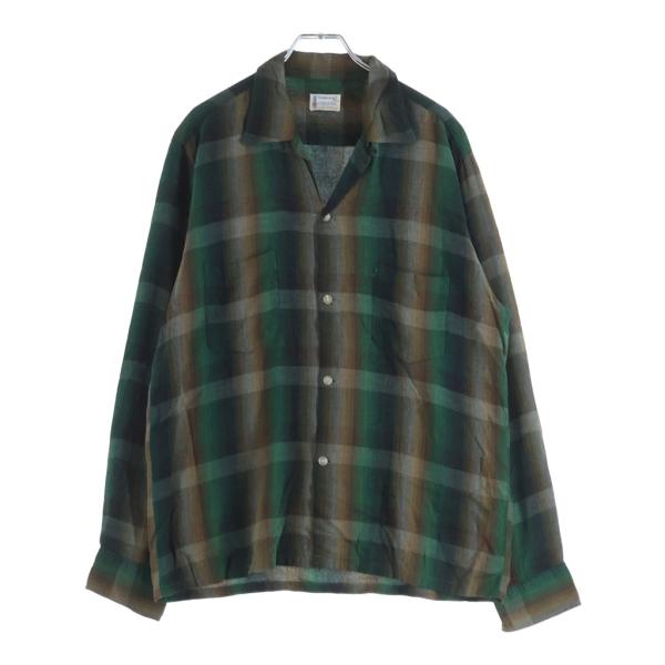 PENNEYS TOWNCRAFT ぺニーズタウンクラフト 60S TOWNCRAFT PLUS RYON OMBRE CHECK L/S SHIRT オンブレチェック レーヨン長袖シャツ グリーン×ブラウン ぺニーズタウンクラフト 60S TOWNCRAFT PLUS RYON OMBRE CHECK L/S