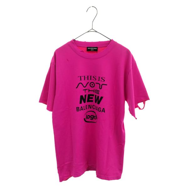 BALENCIAGA バレンシアガ ビッグシルエットマルチロゴTシャツ-