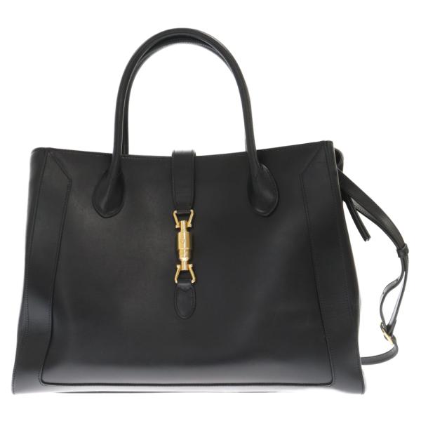 GUCCI グッチジャッキー1961 レザー ラージトートバッグ ブラック Gucci Jackie 1961 large bag in black leather | GUCCI® US