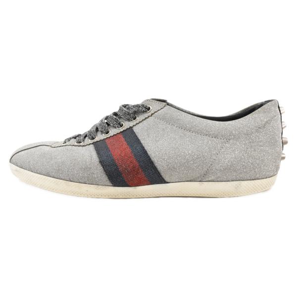 希少 GUCCI グッチ シェリーライン スニーカー グリッタータイガー 26㎝ GUCCI グッチ Bambi Web Silver 414684 バンビウェブシルバー