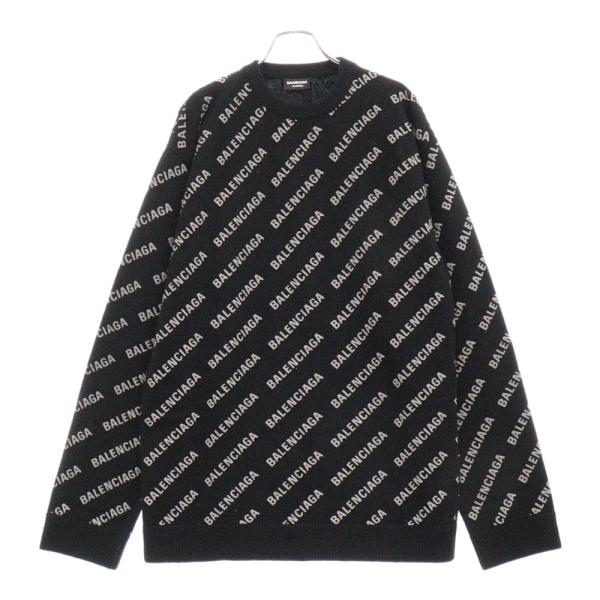 BALENCIAGA バレンシアガ フェルトロゴクルーネックニット BALENCIAGA バレンシアガ フェルトロゴクルーネックニット