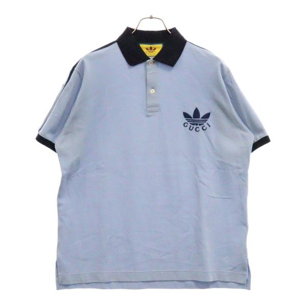 GUCCI グッチ ×Adidas Piquet Polo Shirt ロゴ刺繍半袖 GUCCI グッチ ×Adidas Piquet Polo Shirt ロゴ刺繍半袖
