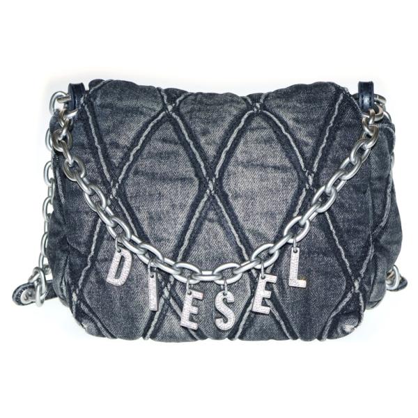 美品　DIESEL デニムキルティング2wayショルダーバッグ　スタッズ DIESEL（ディーゼル） Charm-D チャーム キルティング デニム