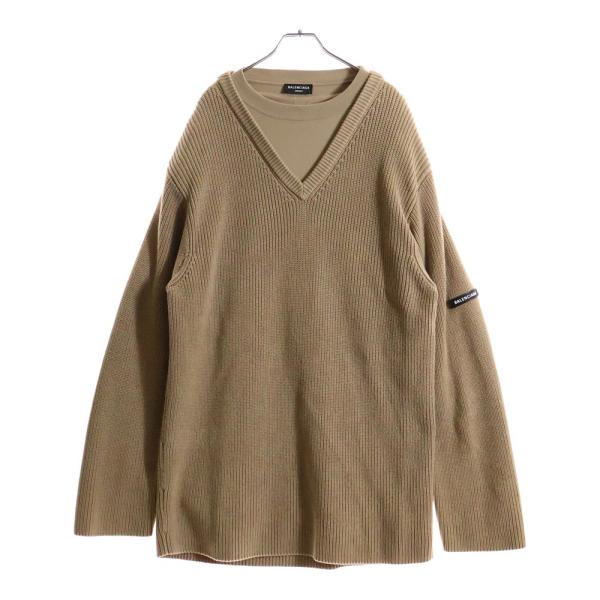バレンシアガ　レイヤードニット BALENCIAGA（バレンシアガ） 21AW Layered Sweater Tシャツレイヤード