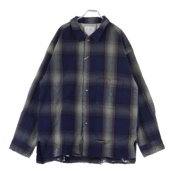 ANCELLM アンセルム 23AW DAMAGED FLANNEL CHECK SHIRT ダメージ加工