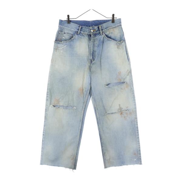ANCELLM アンセルム DAMAGE SELVEDGE DENIM STRAIGHT 5P PANTS