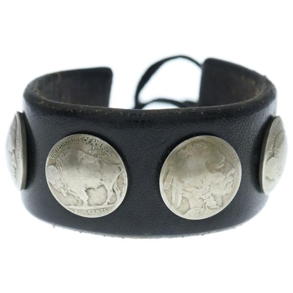 goro's ゴローズ コンチョ付 レザーブレスレット ゴローズ goro's [特別SALE]GC24付コンチョ付革ブレス（黒) – DELTAone