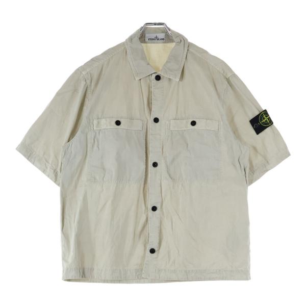 ストーンアイランド ワッペンロゴ入り 半袖ポロシャツ スリム STONE ISLAND (ストーンアイランド) 胸ロゴ ライン 半袖 ポロシャツ