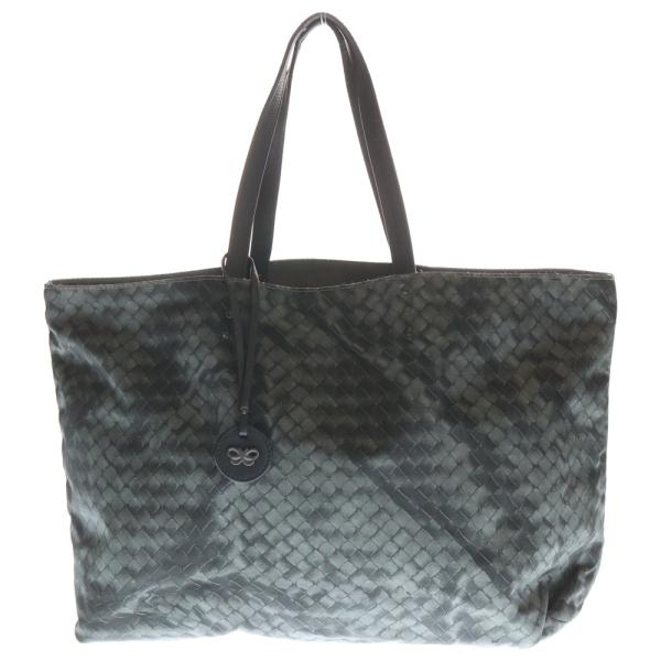 極美品　ボッテガヴェネタ　トートバッグ　イントレッチオリュージョン　グレー BOTTEGA VENETA（ボッテガ・ヴェネタ） イントレッチオ リュージョン