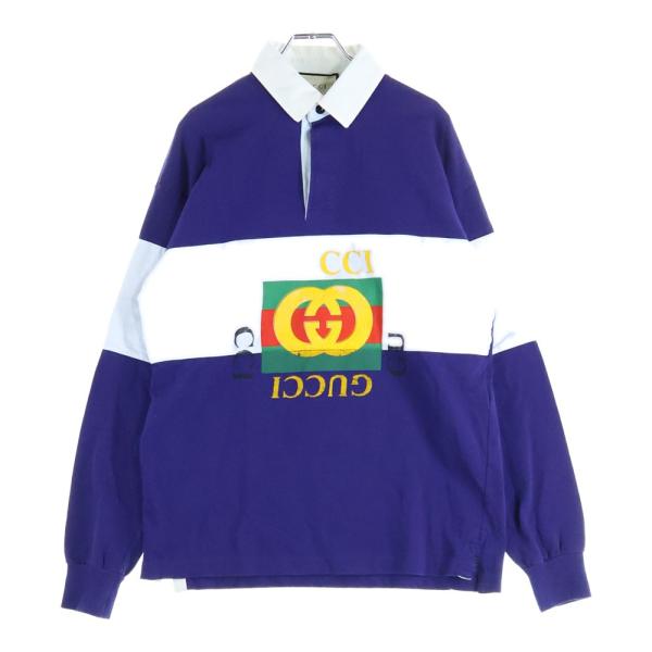 GUCCI ネイビー 長袖シャツ GUCCI（グッチ） GG Polo Shirt 長袖ポロシャツ ネイビー 545800 XJAG9