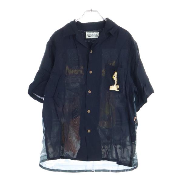 WACKO MARIA ワコマリア ×Mighty Crown HAWAIIAN SHIRTS マイティークラウン ハワイアン 半袖シャツ ブラック WACKO MARIA（ワコマリア） ×Mighty Crown HAWAIIAN SHIRTS マイティー