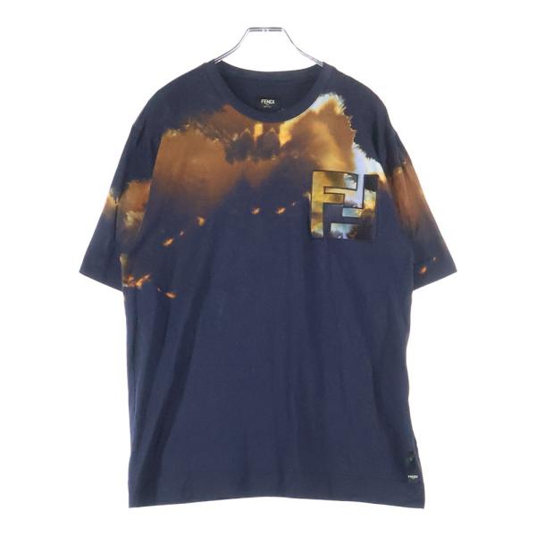 FENDI（フェンディ） フロントロゴ 半袖Tシャツ カットソー ネイビー
