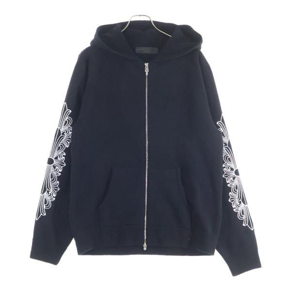 CHROME HEARTS クロムハーツ U LIFE SENTENCE 袖フローラル刺繍カシミアジップアップパーカー CHROME HEARTS（クロムハーツ） U LIFE SENTENCE フローラル刺繍