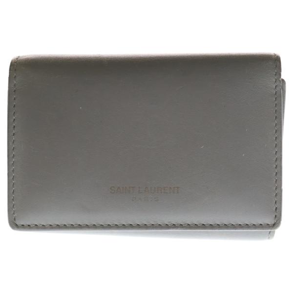 SAINT LAURENT PARIS サンローランパリ レザー キーケース グレー