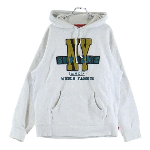 hide　シュプリーム エンブロイダードプルオーバーパーカー Supreme（シュプリーム） 19AW NY Hooded Sweatshirt ニューヨーク