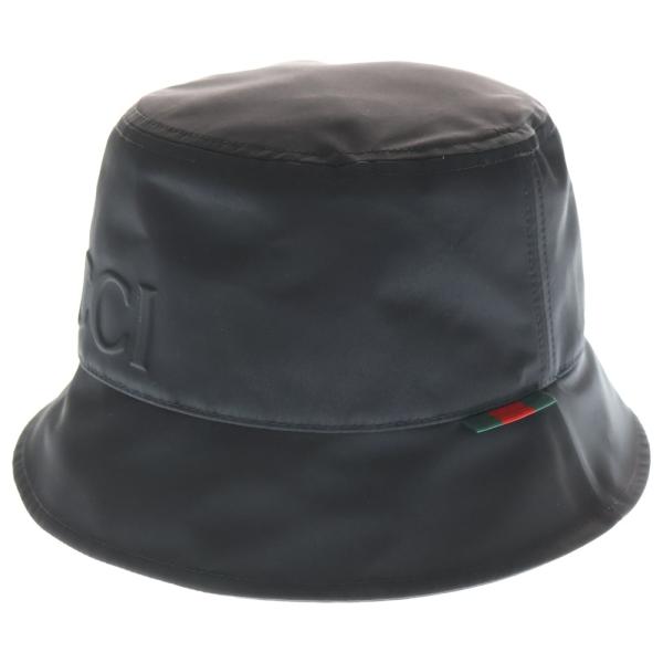 GUCCI グッチ 8135344 バケットハット グッチロゴ ナイロン ハット ブラック ユニセックス GUCCI（グッチ） Nylon Bucket Hat エンボスロゴ ナイロンバケット