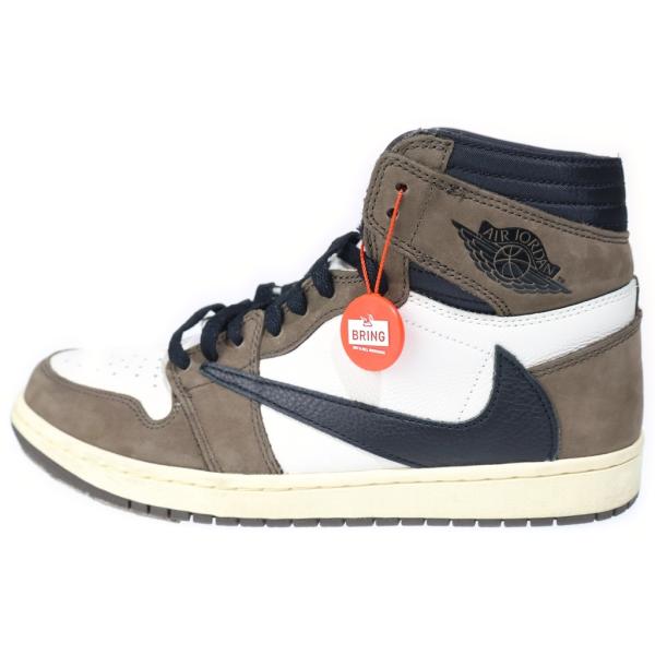 ナイキ ×トラヴィススコット AIR JORDAN 1 CD4487-100 エアジョーダン1 ハイカットスニーカー US9.5/27.5cm