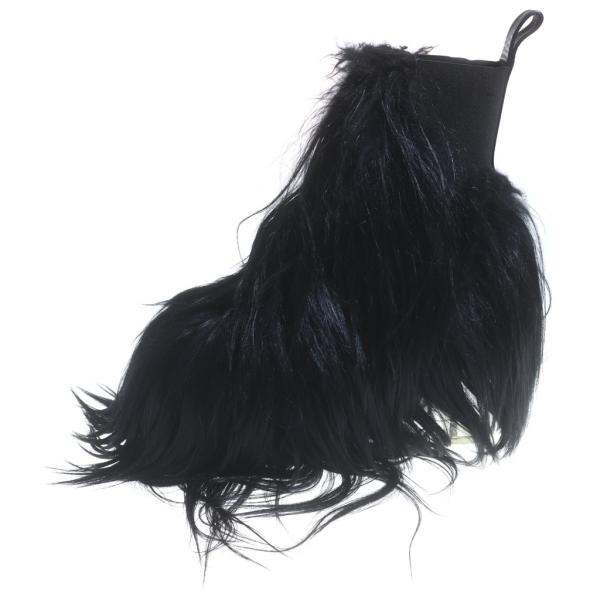 Rick Owens リックオウエンス Leather Fur Kiss Boots レザーファーキスブーツ ヒールブーツ ブラック 42 RU02D6844LGF0 Rick Owens（リック・オウエンス） Leather Fur Kiss Boots レザー