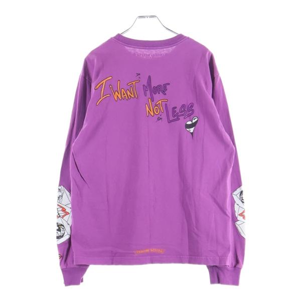 CHROME HEARTS クロムハーツ ×MATTY BOY I WANT MORE NOT LESS CREW NECK L/S TEE マッティボーイ 長袖Tシャツ カットソー パープル -