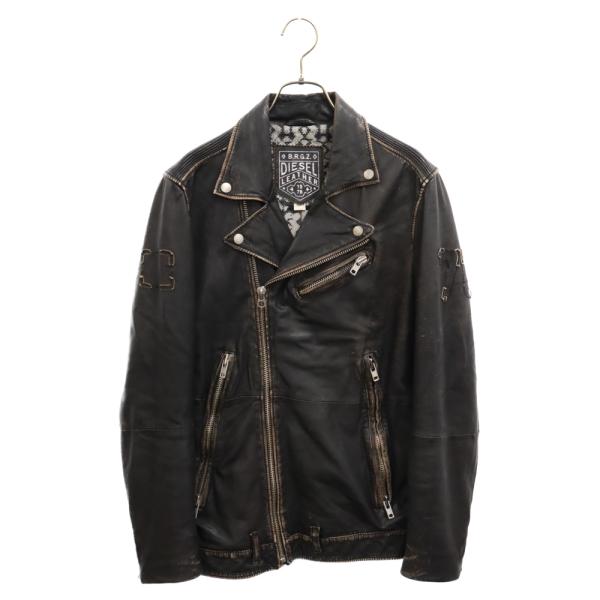 DIESEL ディーゼル B.R.G.Z ヴィンテージ加工 ラムレザー ライダース 