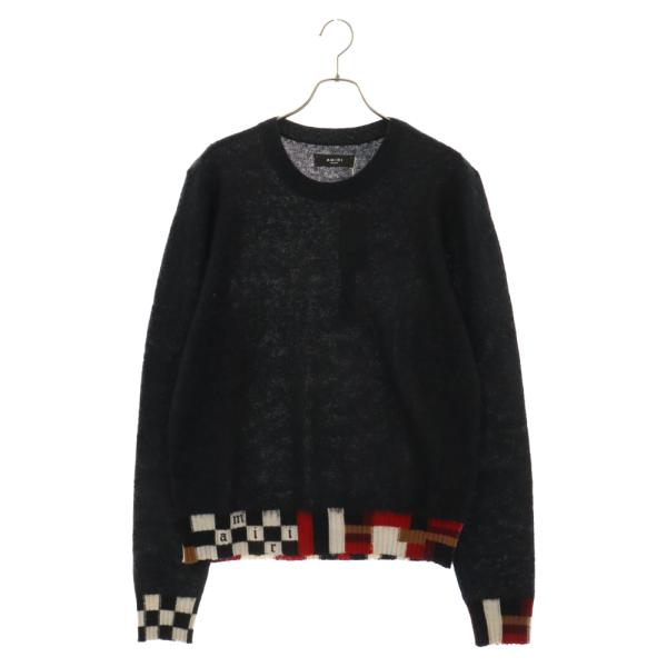 AMIRI（アミリ） 22AW CHECKERED HEM CREW モヘアニットクルーネック