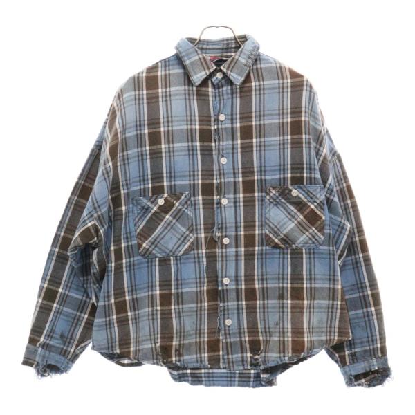 SAINT MICHAEL セントマイケル 24AW FRANNEL SHIRT ダメージ加工 SAINT MICHAEL セントマイケル 24AW FRANNEL SHIRT ダメージ加工