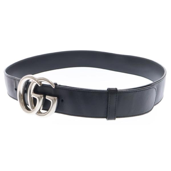 GUCCI（グッチ） GGマーモント ロゴバックル ベルト シルバー/ブラック