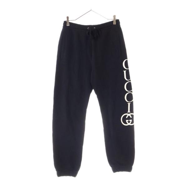 GUCCI（グッチ） サイドロゴプリント スウェットパンツ ブラック