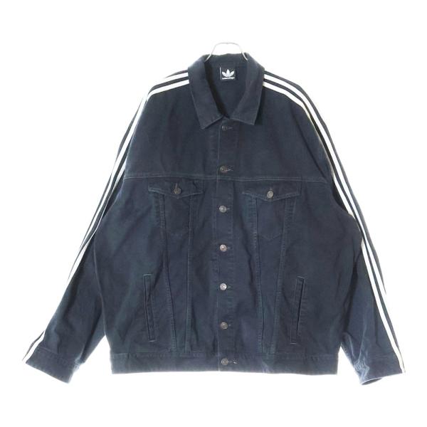 お*ん様 BALENCIAGA adidas 23SS デニムジャケットサイズ2 BALENCIAGA（バレンシアガ） 23SS ×adidas クラッシュ加工 サイド
