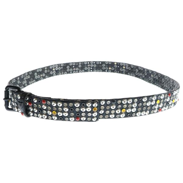 HTC エイチティーシー イタリアレザー スタッズベルト ブラック